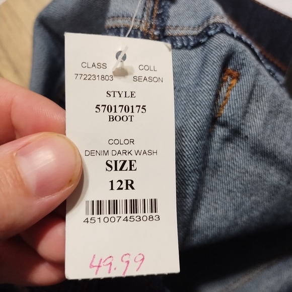 WHBM BootCut BootLeg Dark Wash Contemporary Casual Festival Southwest Jeans 12R - Picture 6 of 9